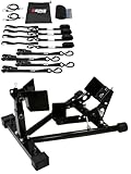 SEFIS C18 Motorrad Transportständer Vorderrad-Motorradständer, Motorradwippe, Transport Ständer, für Vorderreifen von 12-21', Boden Montage, Radklemme, Motorrad (C18 + Set 40 Spanngurte)