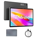 COLORROOM Android 14 Tablet 10,1 Zoll Tablets, 10 GB RAM + 64 GB ROM 1 TB Erweiterung, Octa-Core Tablet mit Hülle, GPS, 8000 mAh, 1280 x 800 FHD-Display, Dual-Kamera, WLAN, Bluetooth (Grau)