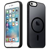 Tawarror Magnetische für iPhone 6/ iPhone 6S Hülle, Matt Transluzente Handyhülle für iPhone 6S Schutzhülle PC Rückseite Kratzfest TPU Stoßfest Anti-Fingerabdruck, Schwarz