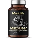 Testosteron Booster für Männer - TestoBear 90 vegane Kapseln | Erhöht Testosteron, Libido, Kraft, Muskelmasse und stärkt die Erektion | Umweltfreundlich – Glasflasche mit Metallve