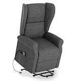 FiveWillowise Fernsehsessel mit Aufstehhilfe, Elektrisch Relaxsessel für ältere Menschen, Liegesessel, TV-Sessel mit Liegefunktion, Fernbedienung, Liegestühle, Loungesofa, Dunkelgrau