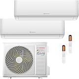 HANTECH Multisplit Klimaanlage 18000 BTU H-PRO mit 2x9000 BTU Inneneinheit WIFI