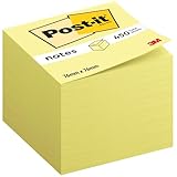 Post-it Haftnotiz-Würfel Kanariengelb, 1 Block mit 450 Blatt, 76 mm x 76 mm, Gelb - Selbstklebende Notizzettel für Notizen, To-Do-Listen und Erinnerungen