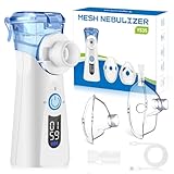 VapoZen Vernebler Inhalator, leise, für Erwachsene und Kinder, digitaler und selbstreinigender Zerstäuber, tragbar, zeitgesteuert, wiederaufladbar, für Zuhause und Reisen (weiß)