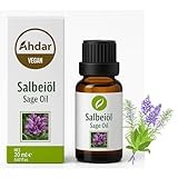 Premium Salbeiöl 20 ml, 100% naturrein, ohne Zusatzstoffe & kaltgepresst im Glasflasche, 99% echtes Salbeiöl für Massage, Pflege & Lebensmittel geeignet, Adaçayı Yağı, Sage Oil