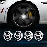 4 Stück Auto Radnabenkappen für MX-5 ND 2015-2024,Radnaben Zentralabdeckung Nabendeckel Felgenkappen Wheel Caps mit Auto Emblem Logo Auto Zubehör,L-White