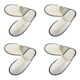 Spa Hotelslipper,Gästepantoffeln,Hotelslipper,Gästehausschuhe, Frottierslipper,Badeslipper Pantoffeln,4 Paar Pantoffeln Herren und Damen Hausschuhe für Hotel Spa Zuhause Gäste Reisen Damen Herren