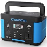 ENERNOVA Smart 500W Tragbares Powerstation, 515 Wh, Solargenerator, Stromversorgung mit 2 AC-Ausgängen, LED-Leuchten, für CPAP Outdoor- Abenteuer, Camping, Stromausfall, Wohnmobil-Notfall