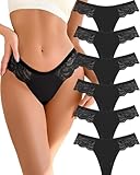 READY TO LOVE String Tanga Damen Spitze Nahtlose Unterhosen Sexy Unterwäsche Frauen Seamless Invisible Lace Slips Set Underwear Women Nahtlos Damen Slips Mehrpack Thong Pantys 6 Pack