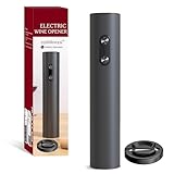 Korkenzieher Wein Weinöffner Elektrisch Automatischer Flaschenöffner Professionell für Weinliebhaber Geschenk (Schwarz, Öffner mit Folienschneider, Batteriebetrieben)