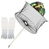 HEMOTON 1 Set Sonnenschutz Imkerhut UV Imkerhandschuh Lange Handschuhe Hat Imkerhandschuhe Imkereiausrüstung Imkereibedarf Bienensicherer Hut Imkereikostüm Schaffell