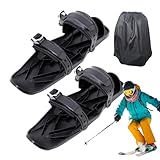 Kurzski Skates Nylon Mini Ski Skates Größe 35-48 EUR Verstellbare Kurzski Für Erwachsene rutschfest Gleitschuhe, Tragbare Winter Snowblades, Multifunktionale Winter Skischuhe Für Frauen Männer