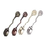 ULTECHNOVO 4 Stück Dessertlöffel Aus Edelstahl Löffel Servieren Servieren Eiscreme Wüstenlöffel Eisportionierer Desserts Party Nachtisch Etiketten Rostfreier Stahl