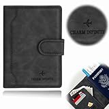 Impfpass Hülle Reisepasshülle, Portable Urlaub Zubehör,Schutzhülle Tasche für Kreditkarten Reisepass, Ausweis und Reisedokumente Wallet Organiser,Reisezubehör/Cardholder/Travel Organizer (Schwarz)