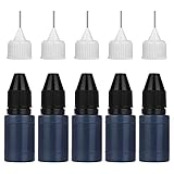 Vicloon Stempelfarbe, 5 x 10ml Datenschutzstempel für Stempelkissen, Tinte Nachfüllen, Schwarz