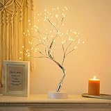 ROTRES LED Baum Lichter, 108 LEDs Birke Lichterbaum Innen, Warmweiß Verstellbare Äste, Dekobaum Belichtet Baumbeleuchtung Deko, für Zuhause Party Geburtstag Weihnachten Innendekoration
