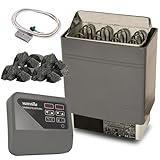 vanvilla SET Saunaofen 4.5KW / wahlweise 230V / 380V, Sauna Ofen mit Aussensteuerung und Saunasteine
