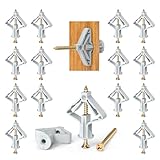 Ronoza 100 Stück Hohlraumdübel Butterfly Set, Gipskartondübel mit Schrauben, Rigipsdübel Für Gipskarton, Gipsfaserplatten, Befestigung in Beton (50 Dübel + 50 Schrauben)