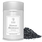 Boomers Gourmet - Hawaii Meersalz Black Lava I Schwarzes Salz aus Hawaii I Exotisches Finishing Salz mit Aktivkohle – Perfekt für Fisch, Fleisch und Pasta - Gewürzdose 11,5 cm - 200 g