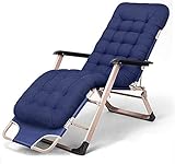 Leichter Liegesessel, verstellbare Freizeitliege, Gartenliege, klappbare Sonnenliege, Dreibeinliege mit Aluminiumrahmen und 5 cm Dicker Matratze, abnehmbare Matratze