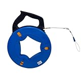 Einziehspirale 4mm, 30m, Kabeleinziehhilfe, Einziehspirale mit Einziehfeder für Kabel & Elektroinstallationen Dual-Range-Kabelziehwerkzeug mit Aufbewahrungskoffer, Dachboden, LAN-und Rohranwendungen