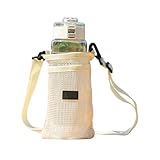 Wasserflaschenhalter-Tasche, Trinkflaschen-Tragetasche, modische Trinkbecher-Packung für Einkaufen, Schule, Laufen, Outdoor-Abenteuer, Cremefarben, Refer to description, Unisex