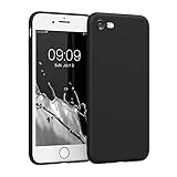 kwmobile Handyhülle kompatibel mit Apple iPhone SE (2022) / iPhone SE (2020) / iPhone 8 / iPhone 7 Hülle - Handy Case aus weichem Silikon in Schwarz matt