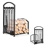 Kaminholzregal – robuster Halter für organisierten Kamin, Herd und Feuerstelle, Verwendung im Innen- und Außenbereich
