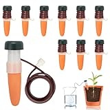 FANGCCC 10 Stück Automatisches Bewässerungssystem für Pflanzen, Selbstbewässerung Tonkegel für Topfpflanzen Balkon & Zimmerpflanzen Urlaubsbewässerung Indoor Outdoor (Orange-10PCS)