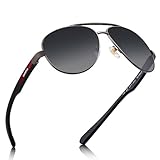 CARFIA Pilotenbrille Sonnenbrille Herren UV400 polarisierte Sportbrille mit ultraleichtem Metallrahmen Trendig CA5391