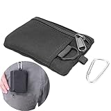 EDC Molle Pouch, Outdoor EDC Molle Pouch Portemonnaie Mini Tragbares Schlüsselkartenetui EDC Pouch Tasche Geldbörse mit Karabiner(Schwarz)