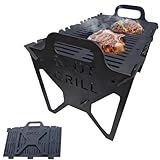 Slot Grill Collapsible, Slot Grill – zusammenklappbarer tragbarer BBQ-Grill für einfache Lagerung, verbesserter, verdickter Stahl, werkzeugloser Aufbau, für Camping, Reisen, Kochen im Freien