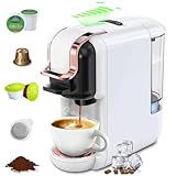 Einzelportionskaffeemaschine, 19-Bar-Espressomaschine für Pads, für Kcup*/Nes*/DG*/Espressopulver, 1450-W-Schnellheizkaffeemaschine (weiß)