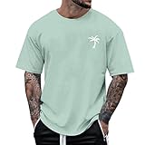 Oversized Tshirt Herren Mode Lose Rundhals Kurzarm Sommer Mode T-Shirt mit Los Angeles Grafik Kreativen Buchstaben Vintage Drucken Lang Tops Shirt Männer Sportshirts