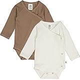 Müsli by Green Cotton Unisex Baby Rib l/s Body 2-Pack Base Layer Underwear, Balsam Cream/Walnut, 62