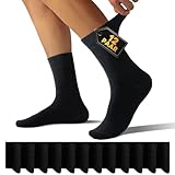TUUHAW Socken Herren 43-46 Schwarz - Strümpfe Herren Business Socken Herren 43-46 Lange Herrensocken 43-46 Baumwolle Anzugsocken Herren Männer Socken 12 Paar Socks Men