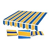 Ersatz-Oberbezug for Markisenstoff im Außenbereich,Markisenstoffersatz, viele Größen,für Fenster, Tür, Terrasse, Garten(10x4.9ft(3 * 1.5m))