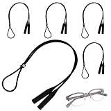 MEXRUMI Brillenband，5 Stück Verstellbare Brillenkette,Brillenkette Schwarz, Rutschfest Brillenschnur,Herren Brillenkette Damen Anti-Rutsch Brillenschnur Eyewear Cords Strap,Für Männer Und Frauen Sport