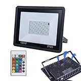 yakermur Strahler, Außenbeleuchtung für Garten | Leuchtfarbe mit Fernbedienung, wasserdicht für Arbeit, Garten, Terrasse, Weg und Veranda