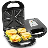 Extralink Smart Life Sandwichmaker XXL, 1400W Toaster Schwarz für 4 Toast, Sandwichmaker mit Eingebauter Thermostat, Bereitschaftsanzeige und Antihaft-Keramikbeschichtung