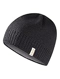 VAUDE Mütze Edo Beanie III in Schwarz – Warme & atmungsaktive Wintermütze - Unisex Beanie-Mütze in Rippstrick-Optik - Thermomütze ausgekleidet mit weichem Fleece - Made in Germany