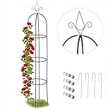 Gartenpergola Rankobelisk Rankhilfe für Kletterpflanzen und Rosen 190 cm, Pyramide aus Metall, fur Tomaten, Wein (Obelisk)