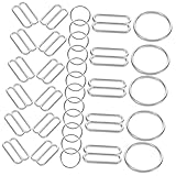 iplusmile 30 Paare Verstellbare Schnallen Zinklegierung Förmige Clips und Runde Knöpfe Badeanzug Kompakt Präzise Längenanpassung Silberfarben