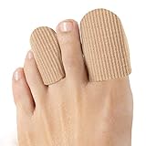 Welnove Zehenkappen, geschlossene Zehen, Stoff-Protektoren mit Gel-Futter, verhindern Schmerzlinderung bei Hühneraugen, Blasen und eingewachsenen Zehennägeln (Größe L + Größe M)