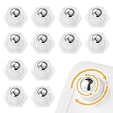 12 Stk Kugelrollen für Küchengeräte, Selbstklebende Rollen Kugelrollen für Möbel, 360° schwenkbare Schwerlast Möbelrollen Flach, Klebbare Rollen für Kaffeemaschine, Gleitrollen für Möbel Transport