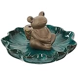 GLEAVI Keramik Frosch Rückfluss Weihrauchbrenner Kreativer Censer für Aromatherapie Yoga und Meditation Stabiler Weihrauchhalter für Entspannende Raumerfrischung