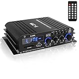 Etlephe 4.1 Kanal 1600W Mini Verstärker,Bluetooth 5.0 Verstärker 50Wx4 + aktiver Subwoofer, Hi-Fi Integrierter Lautsprecherverstärker Home Audio Empfangssystem,für Zuhause oder Ihr Auto