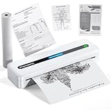 Phomemo M832 Mobiler Drucker A4 für Unterwegs, Thermodrucker A4 für Hause, Fotos, Rechnungen, Lernen, Tragbarer Drucker Kompatibel mit Phone & Laptop, Monochromer Reisedrucker Nur Thermopapier