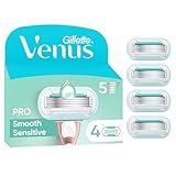 Gillette Venus Pro Smooth Sensitive Rasierklingen für empfindliche Haut, 4 Ersatzklingen