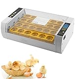 KIRLULU Eier-Inkubator, Eier-Inkubator, automatische Maschine zum Ausbrüten von 24 Eiern für Hühner, Gänse, Enten, Vögel, Geflügel, Brutmaschine, Temperatur- und Feuchtigkeitskon